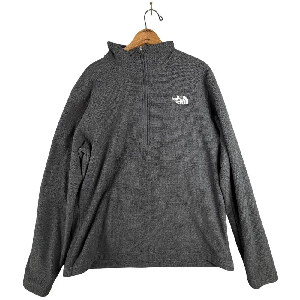 The North Face Mens XL Quarter Zip Fleece Pullover‎ Black Lightweight